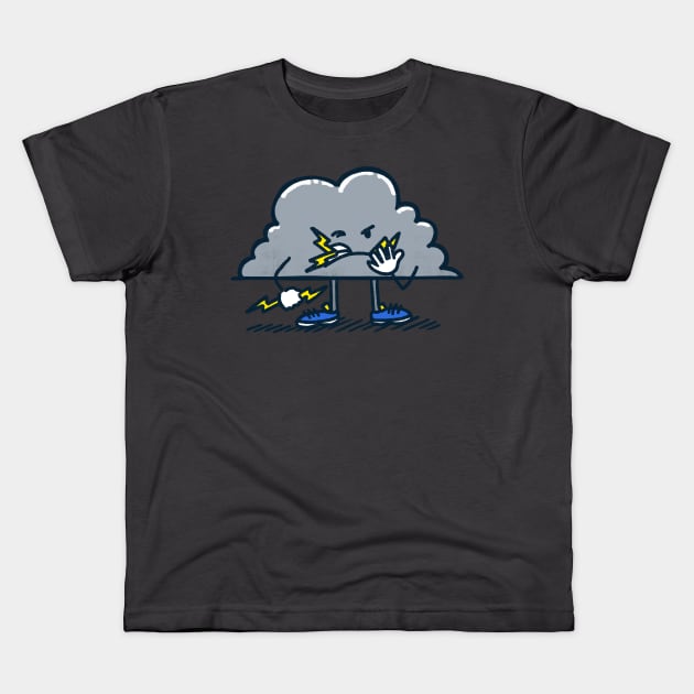 Lightning Cloud Kids T-Shirt by nickv47